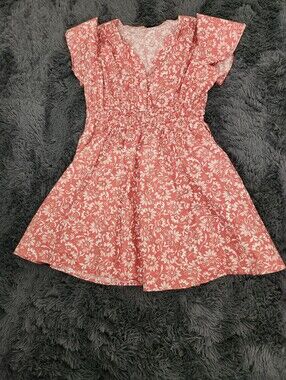 torrid Coral Floral Print Top with White Accents